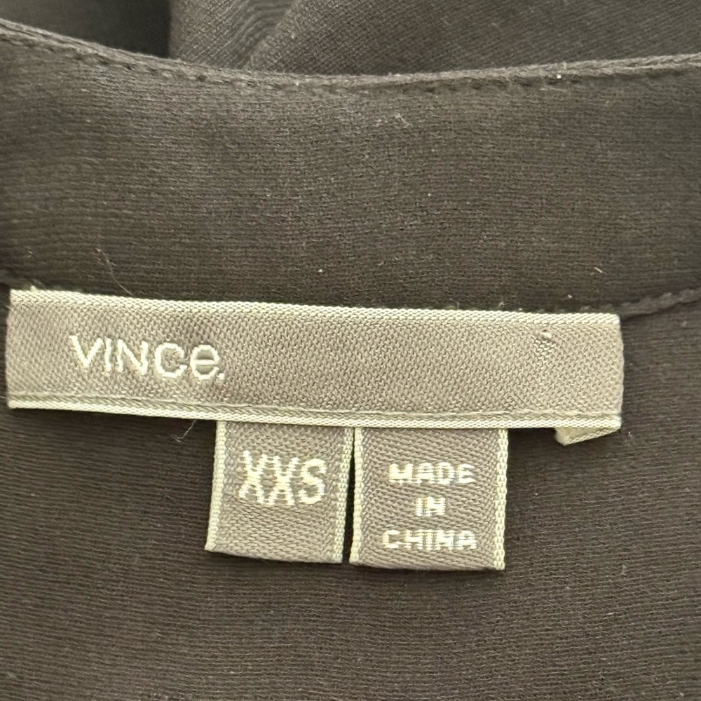 Vince Black Midi Tiered Pleated Sleeveless Tent Dress Size XXS / 00 - Picture 7 of 9